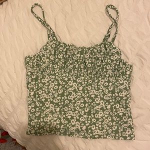 Green cropped tank